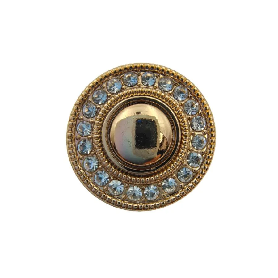 Classy Diamond Gold Metal Shank Button (Pack of 8 Buttons)