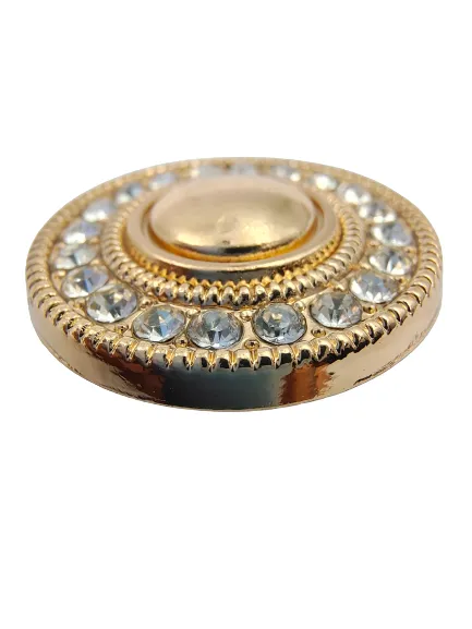 Classy Diamond Gold Metal Shank Button (Pack of 8 Buttons)