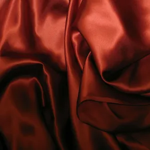 Cognac Red Silk Charmeuse Fabric