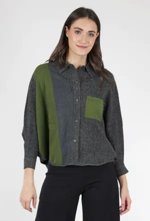 Color Block Batwing Sweater, Green