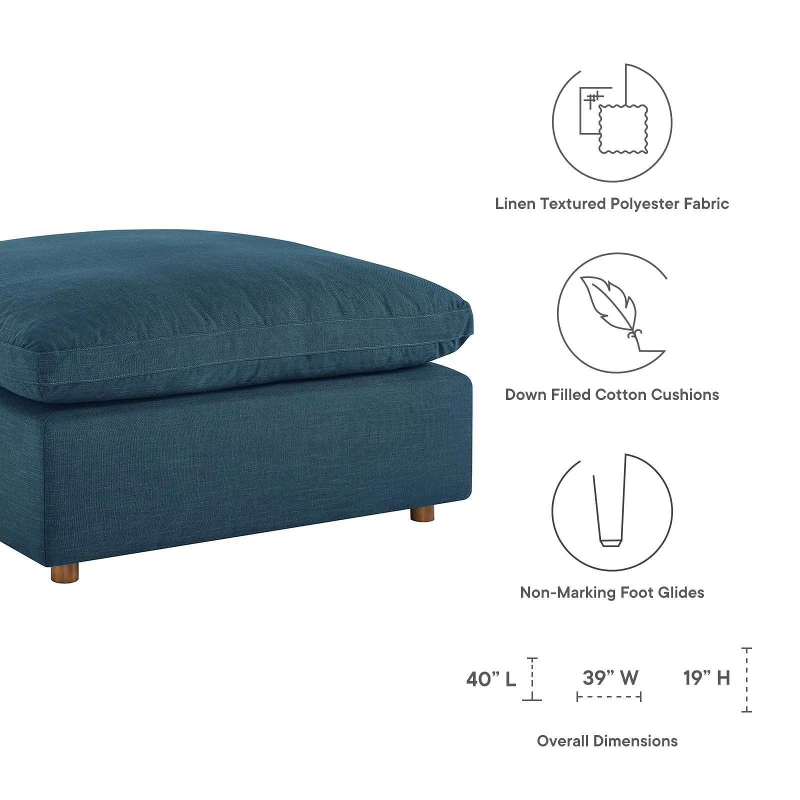 Commix Down Filled Overstuffed Ottoman by Modway