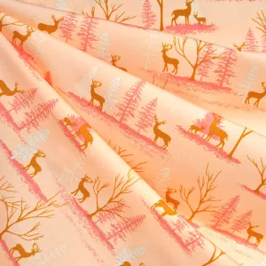 Cozy & Magical Deer in Winterland Premium Cotton Winter Peach SY