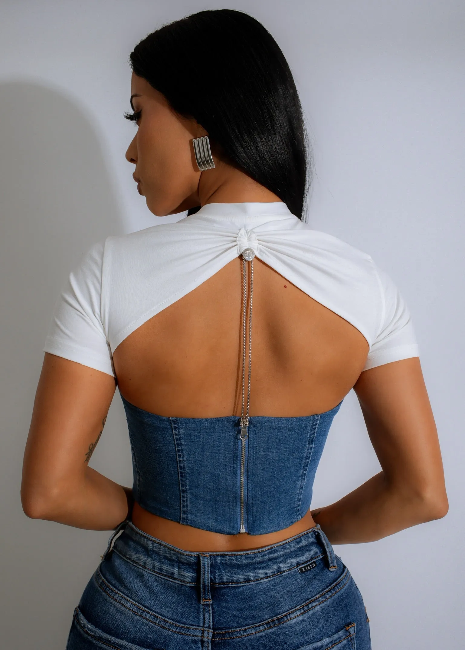 Crossing Ways Crop Top White