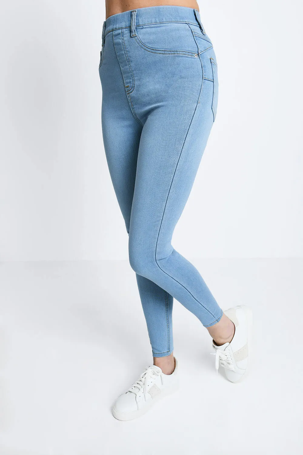 Curve Ankle Grazer Jeggings - Light Blue