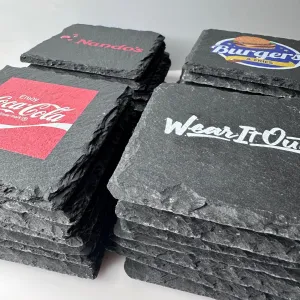 Custom Business Logo Slate Coasters - Bulk Order Options