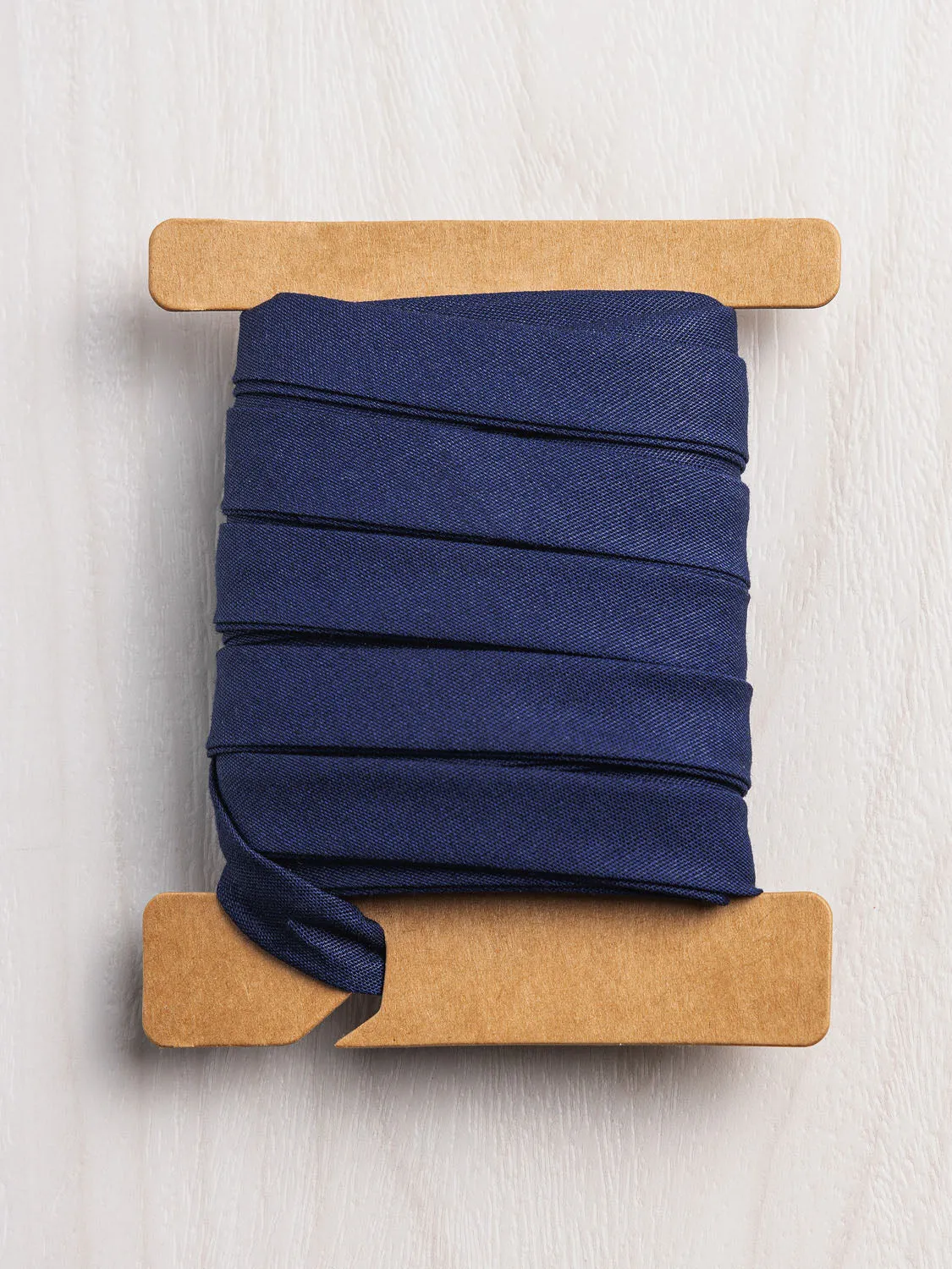 Double-Fold Cotton Poplin Bias Tape - 1/2" (13mm) wide - Navy