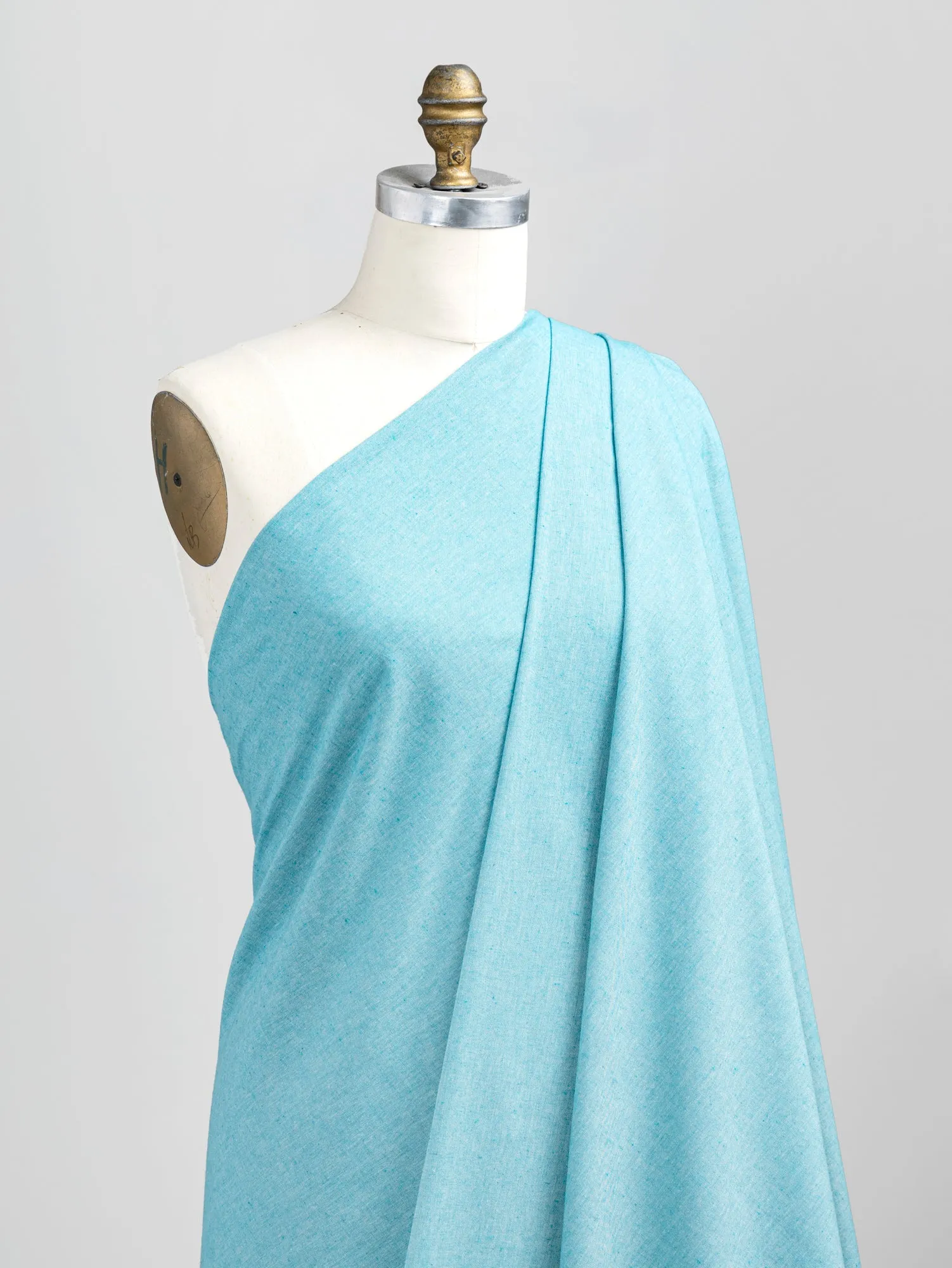 Eco Cotton Blend Chambray - Turquoise - Swatch