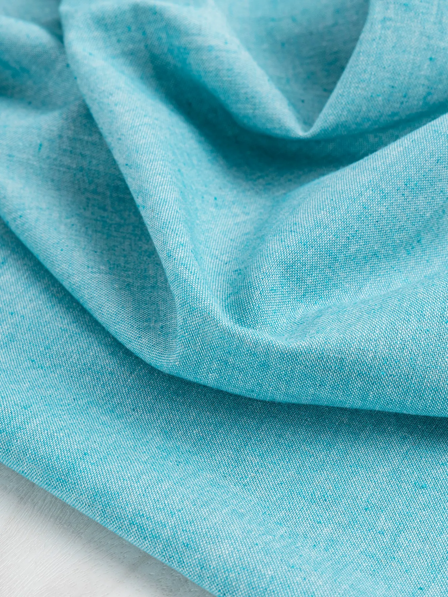 Eco Cotton Blend Chambray - Turquoise - Swatch