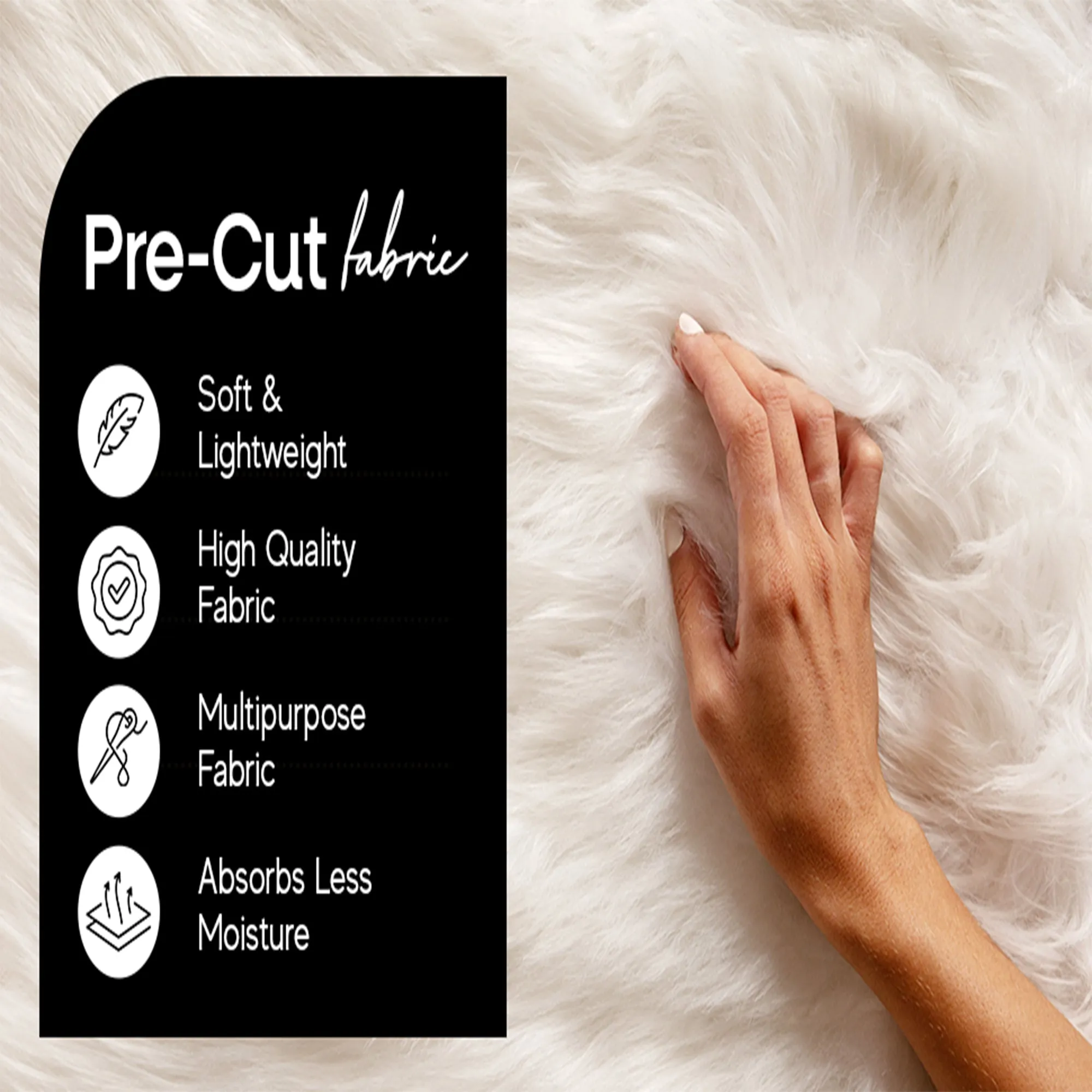 FabricLA Mohair Shaggy Faux Fur Fabric - Pre Cut Strips | Trim Ribbon | DIY Craft, Hobby, Costume, Decoration - Dark Brown