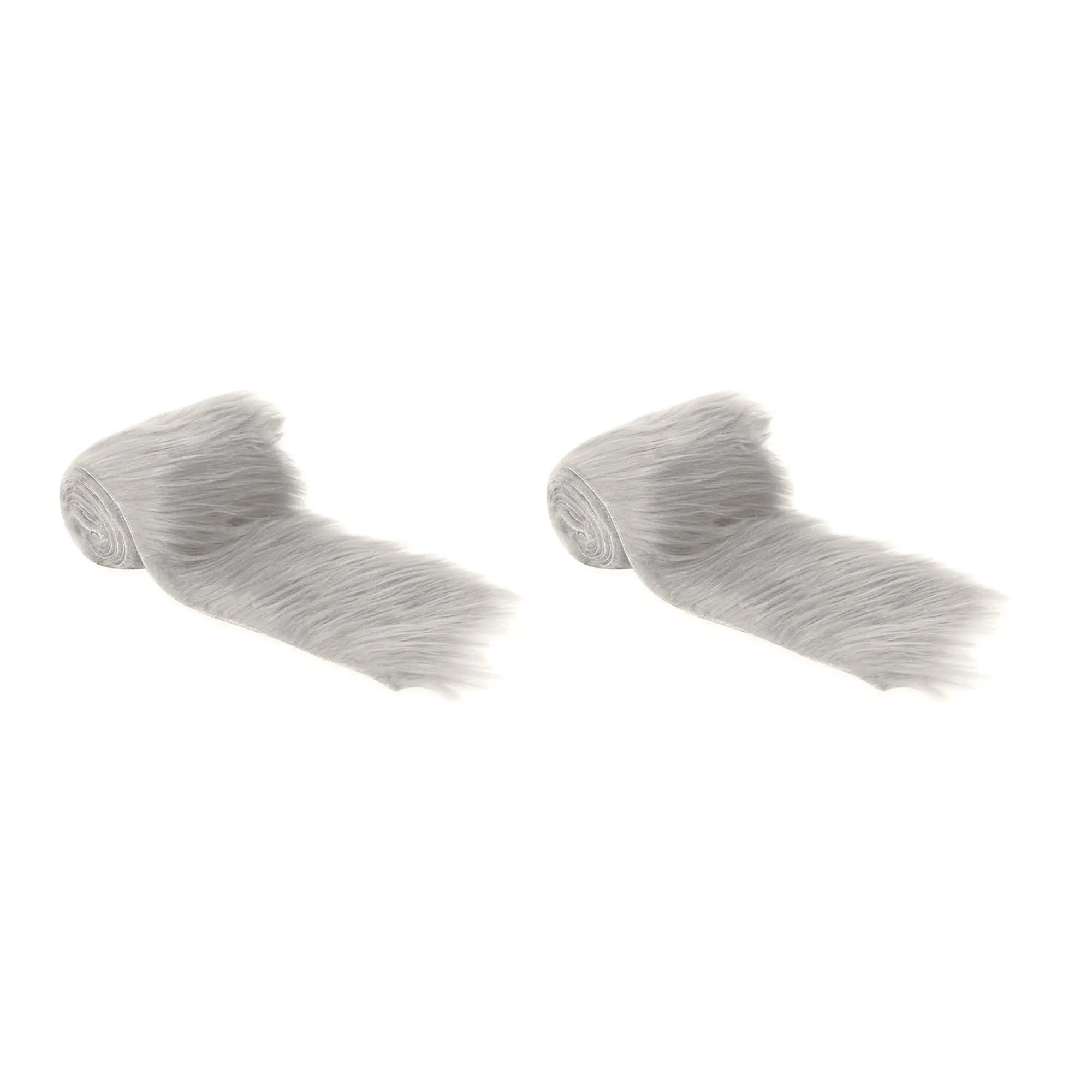 FabricLA Mohair Shaggy Faux Fur Fabric - Pre Cut Strips | Trim Ribbon | DIY Craft, Hobby, Costume, Decoration - Pack of 2