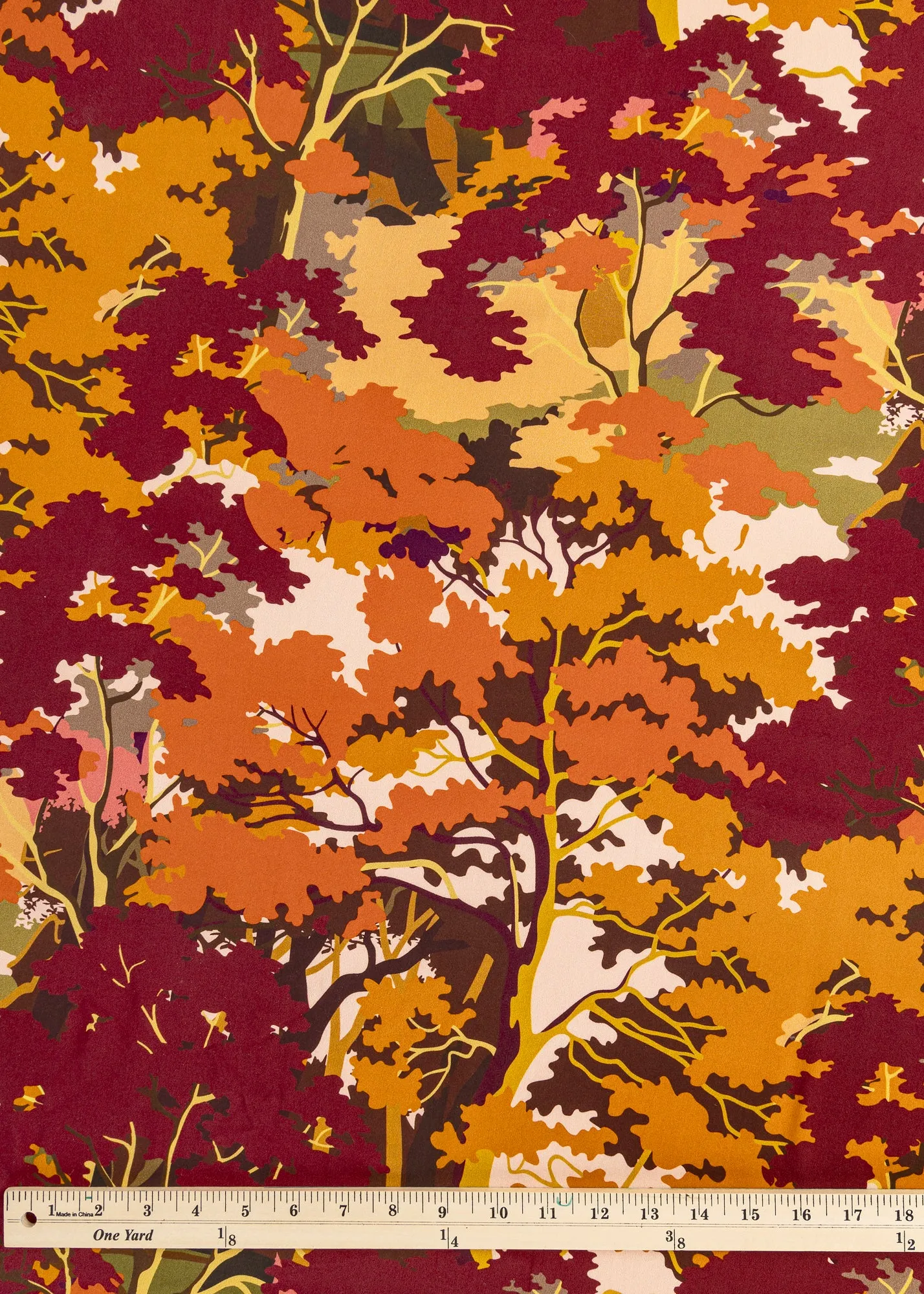 Fall Forest Viscose Print - Warm Tones