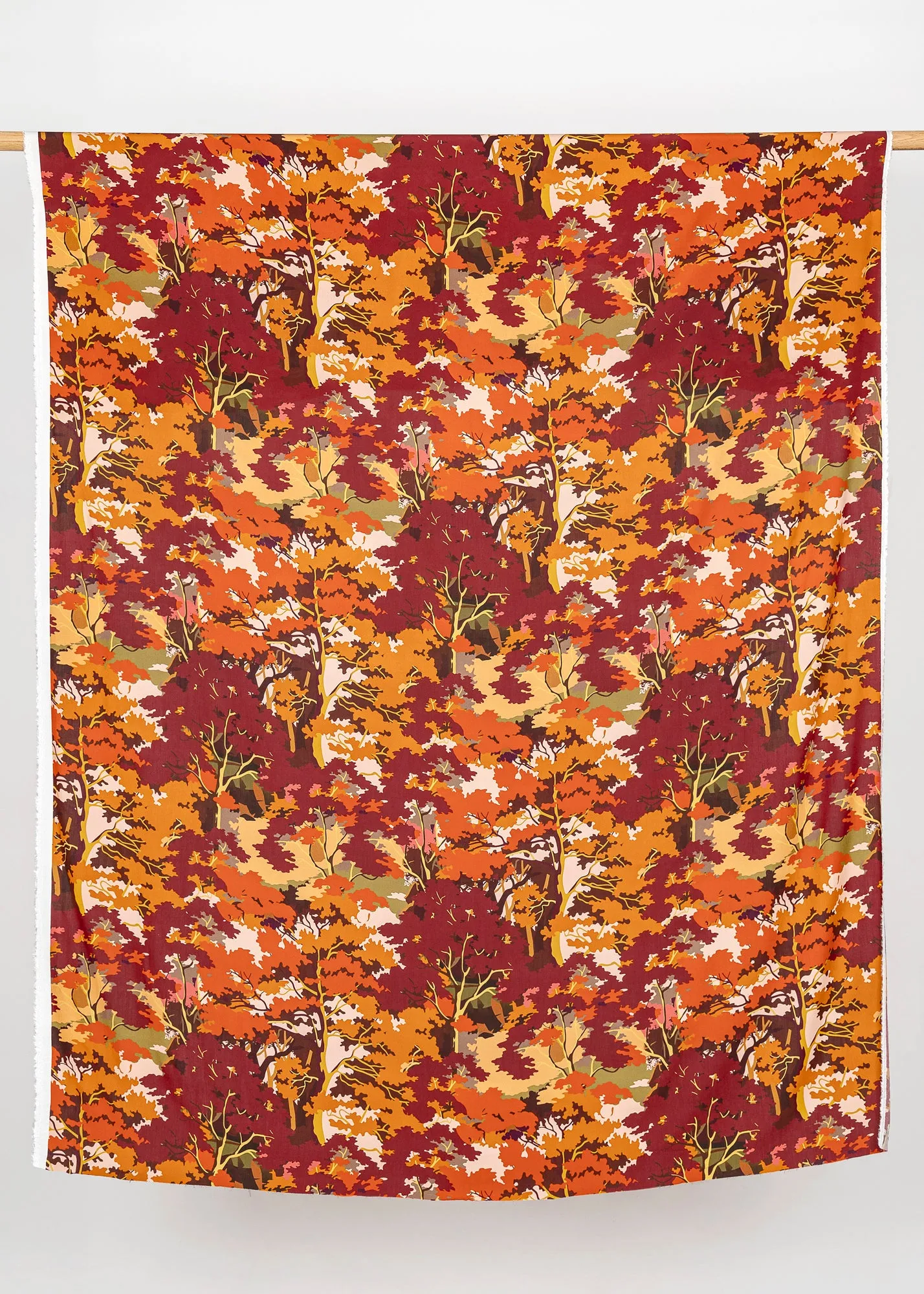 Fall Forest Viscose Print - Warm Tones