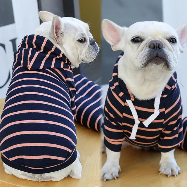 Fashion Striped Pet Hoodies for Small and Medium Dogs