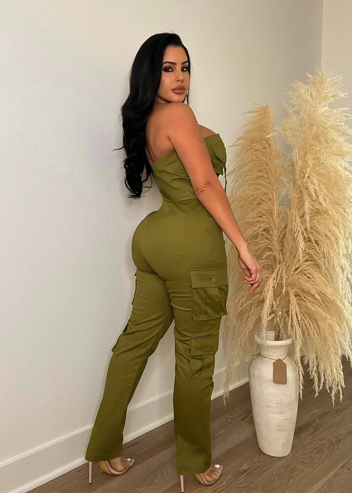 Forever Young Cargo Jumpsuit Green