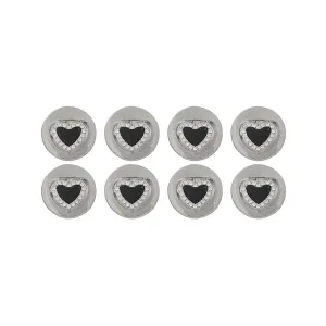 Gold Metal Buttons with Black Heart Centers(Pack of 8 Buttons)