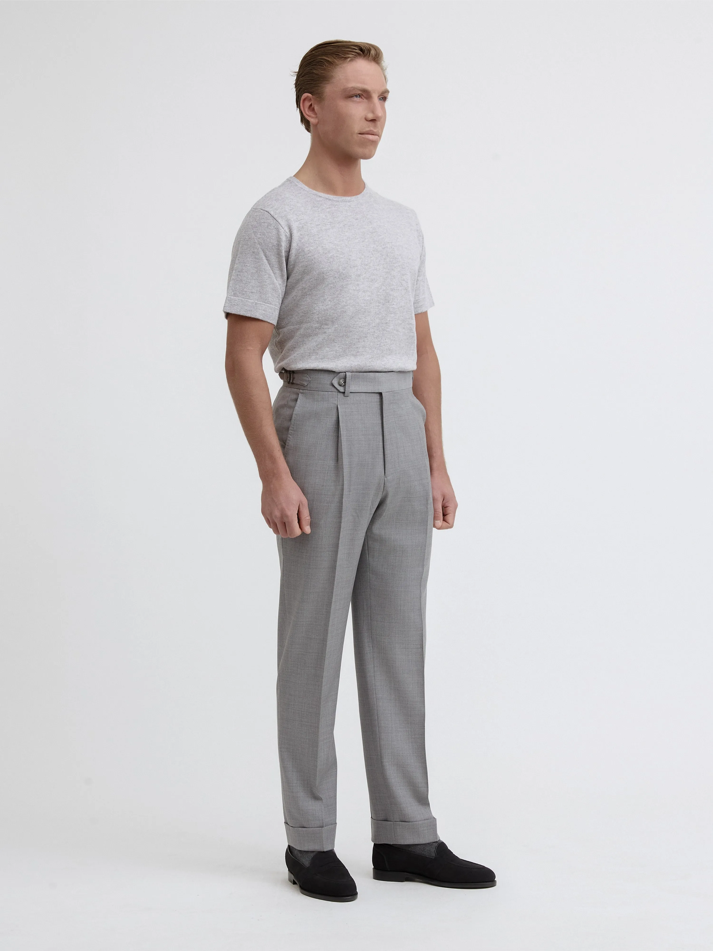 Grey S130 Wool Oscar Trousers