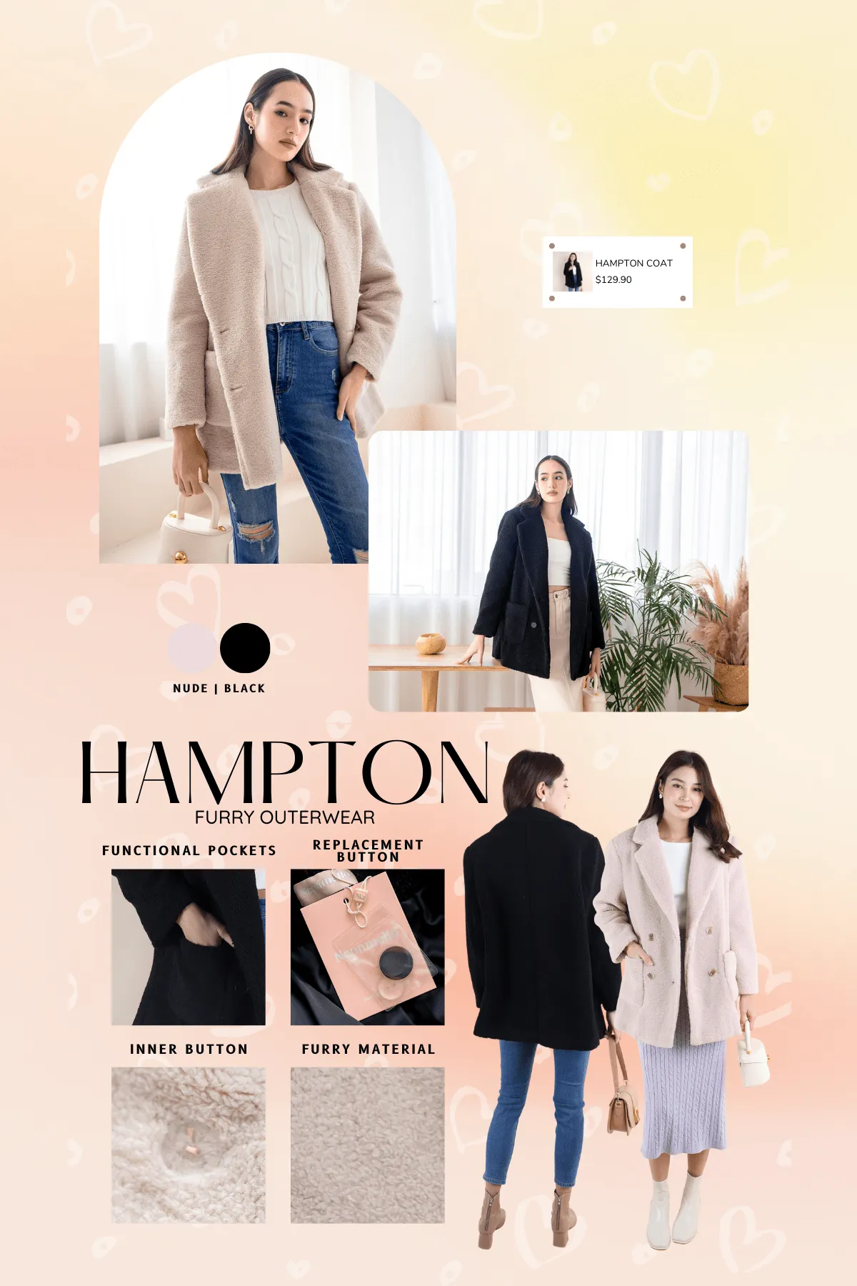 HAMPTON FURRY OUTERWEAR IN NUDE