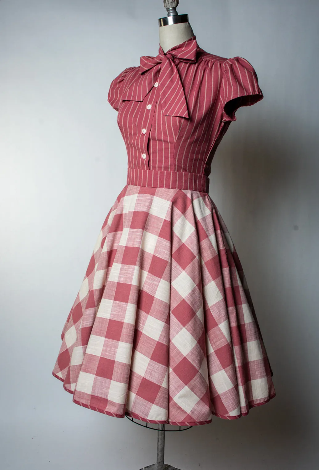 Haute Circle Skirt - Big Gingham, Rose