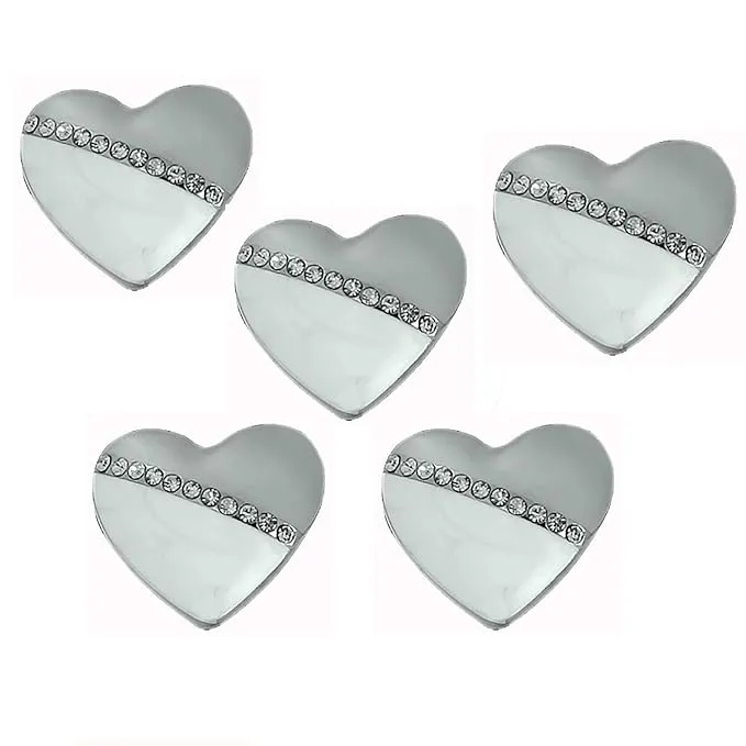 Heart-Shaped Pearl Metal Buttons with Silver Accents(8 Big   8 Small)