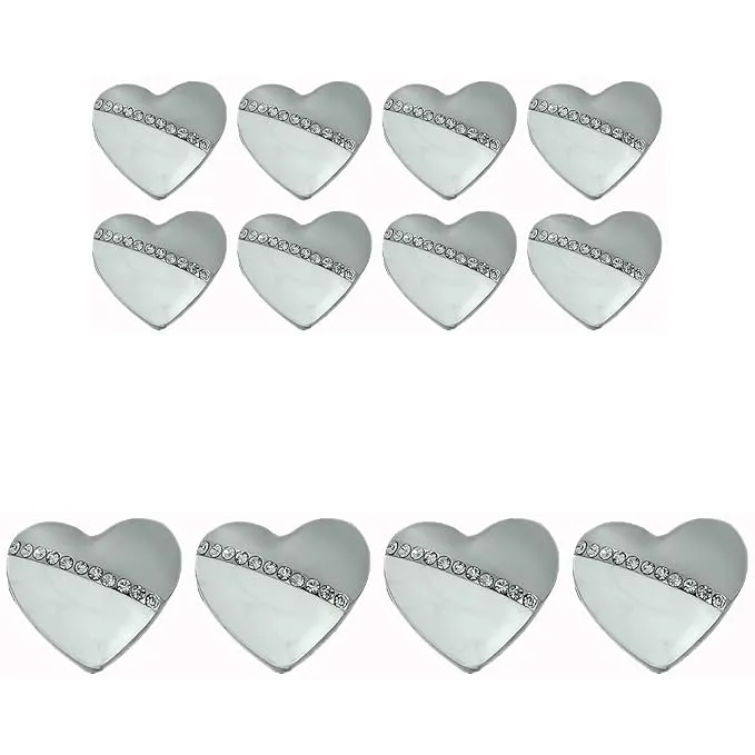 Heart-Shaped Pearl Metal Buttons with Silver Accents(8 Small   4 Big)