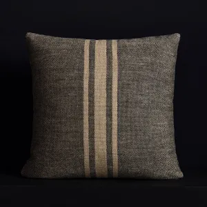 Heavy Triple Stripe Pillow - Black/Beige