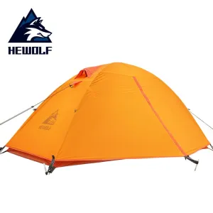 Hewolf Ultralight Double-layer Camping Tent - Single Person, 20D Nylon, Silicon Aluminum Pole - Waterproof Shelter for Outdoor Travel and Cycling