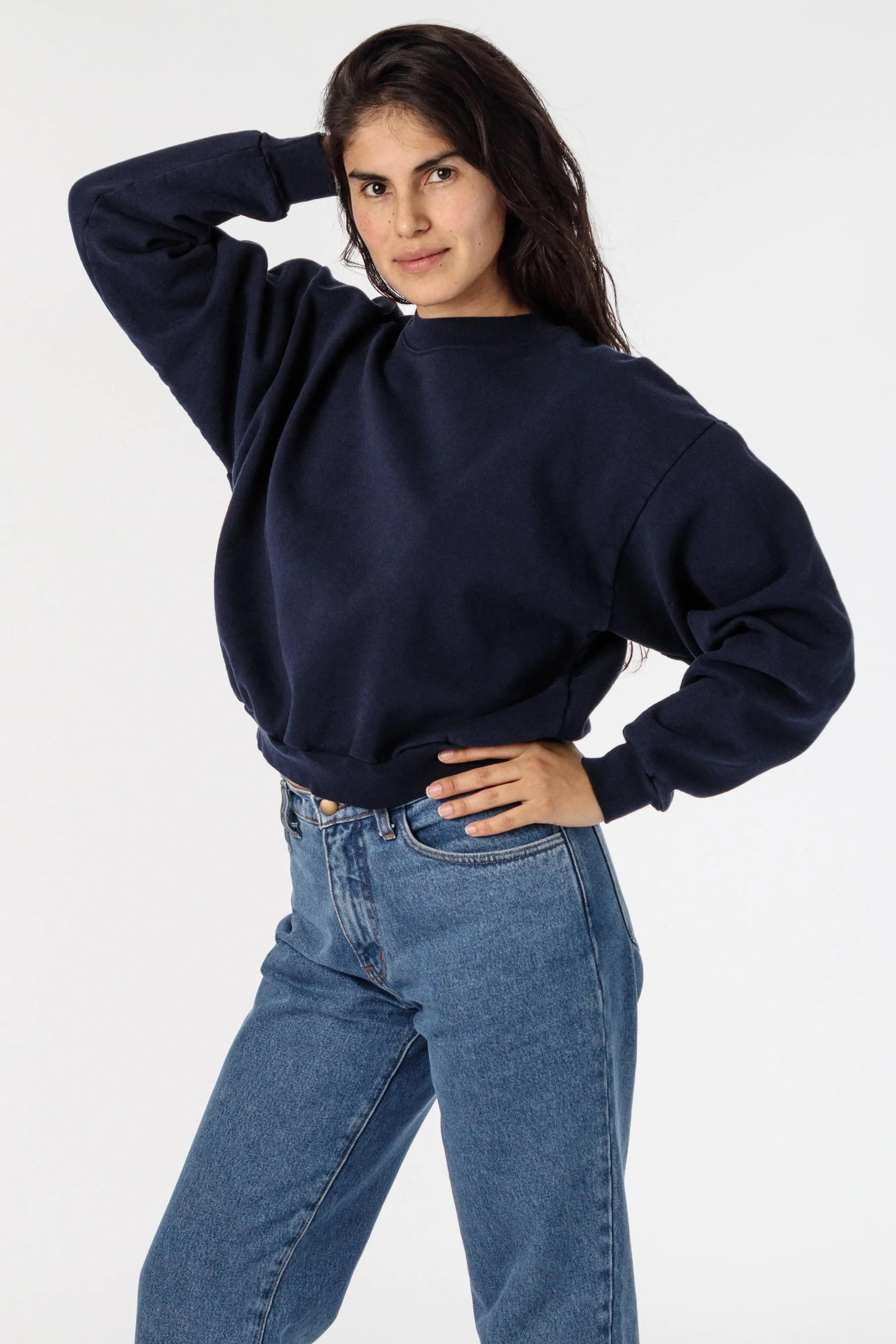 HF06 - Heavy Fleece Cropped Mock Neck Pullover (Garment Dye 2)