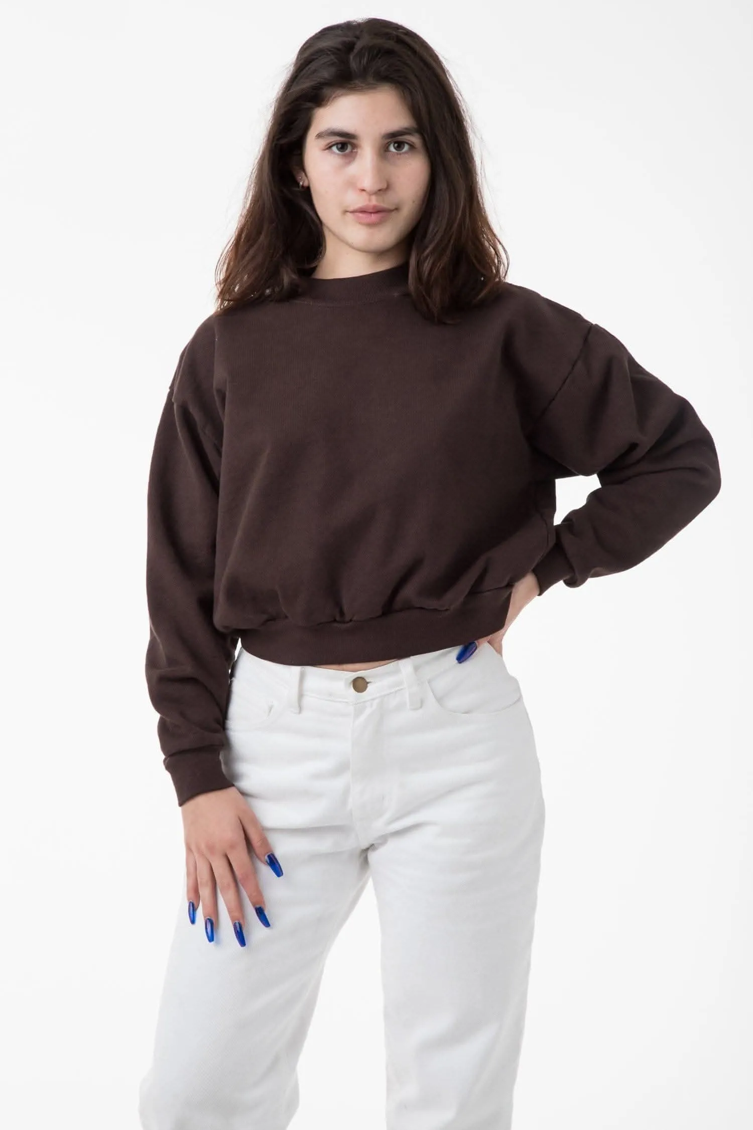 HF06 - Heavy Fleece Cropped Mock Neck Pullover (Garment Dye 2)