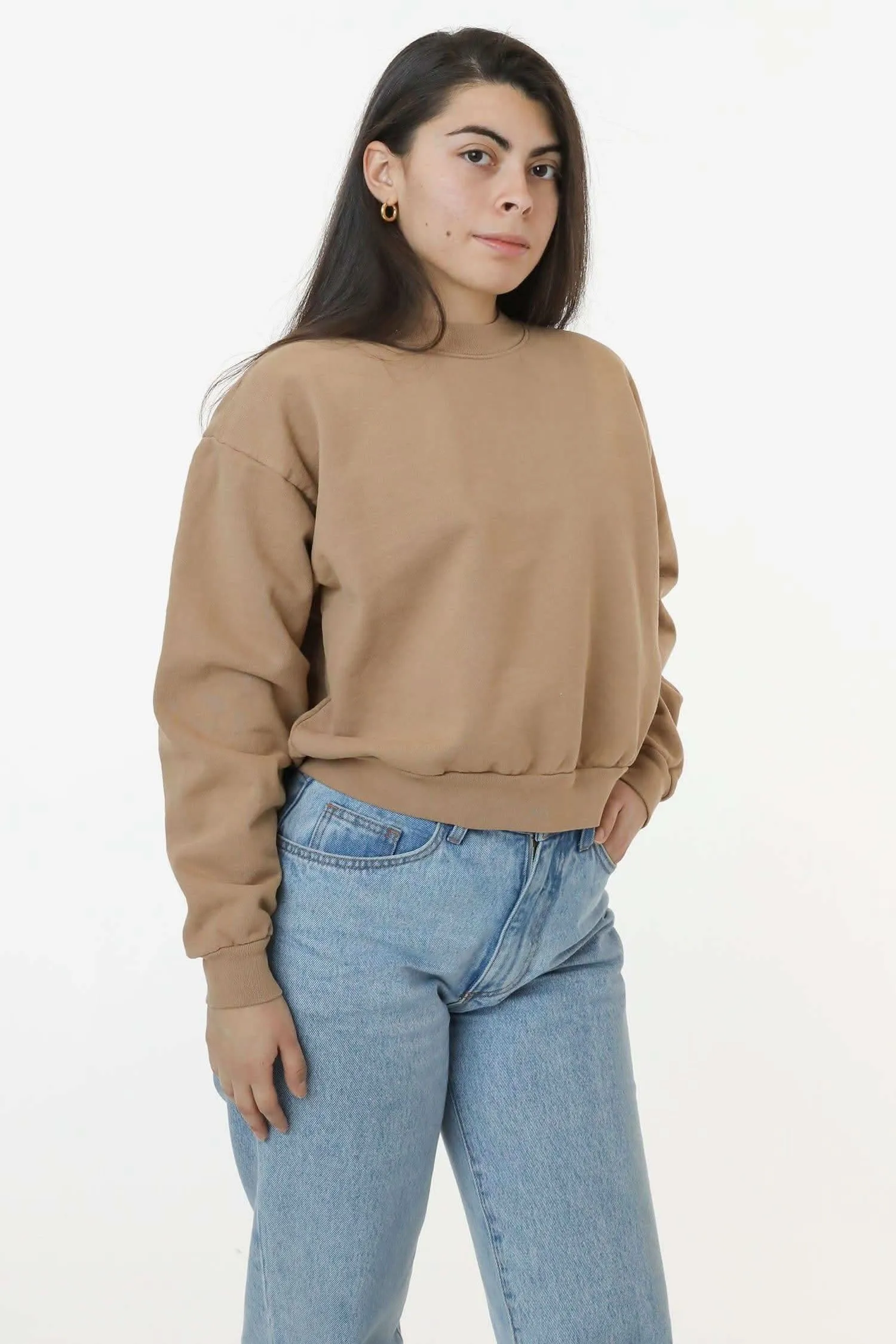 HF06 - Heavy Fleece Cropped Mock Neck Pullover (Garment Dye 2)