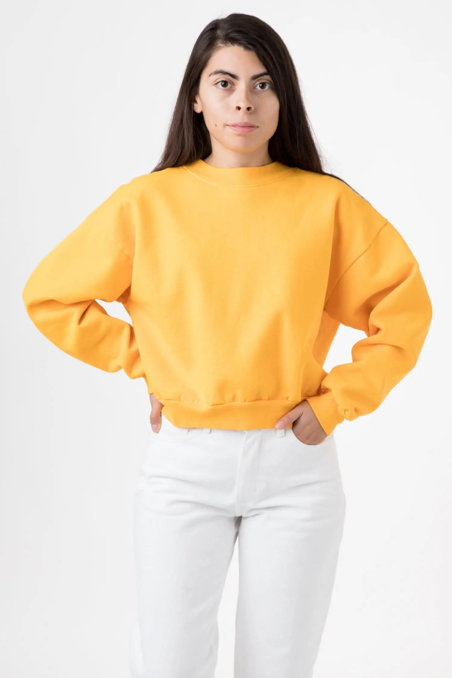 HF06 - Heavy Fleece Cropped Mock Neck Pullover (Garment Dye 2)