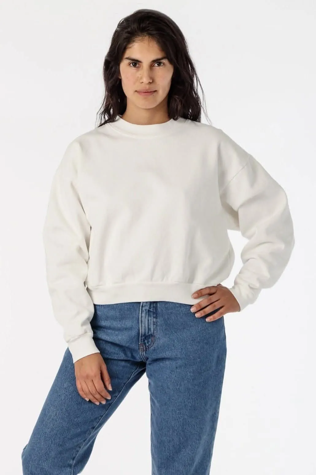 HF06 - Heavy Fleece Cropped Mock Neck Pullover (Garment Dye 2)