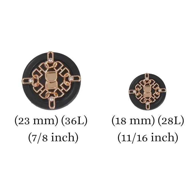 Interwoven Chain Crest Metal Buttons(7 Big   7 Small)