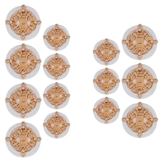 Interwoven Chain Crest Metal Buttons(7 Big   7 Small)