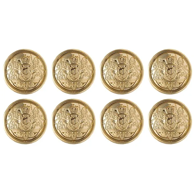 Intricate Crown and Shield Buttons( Pack of 8 Buttons)