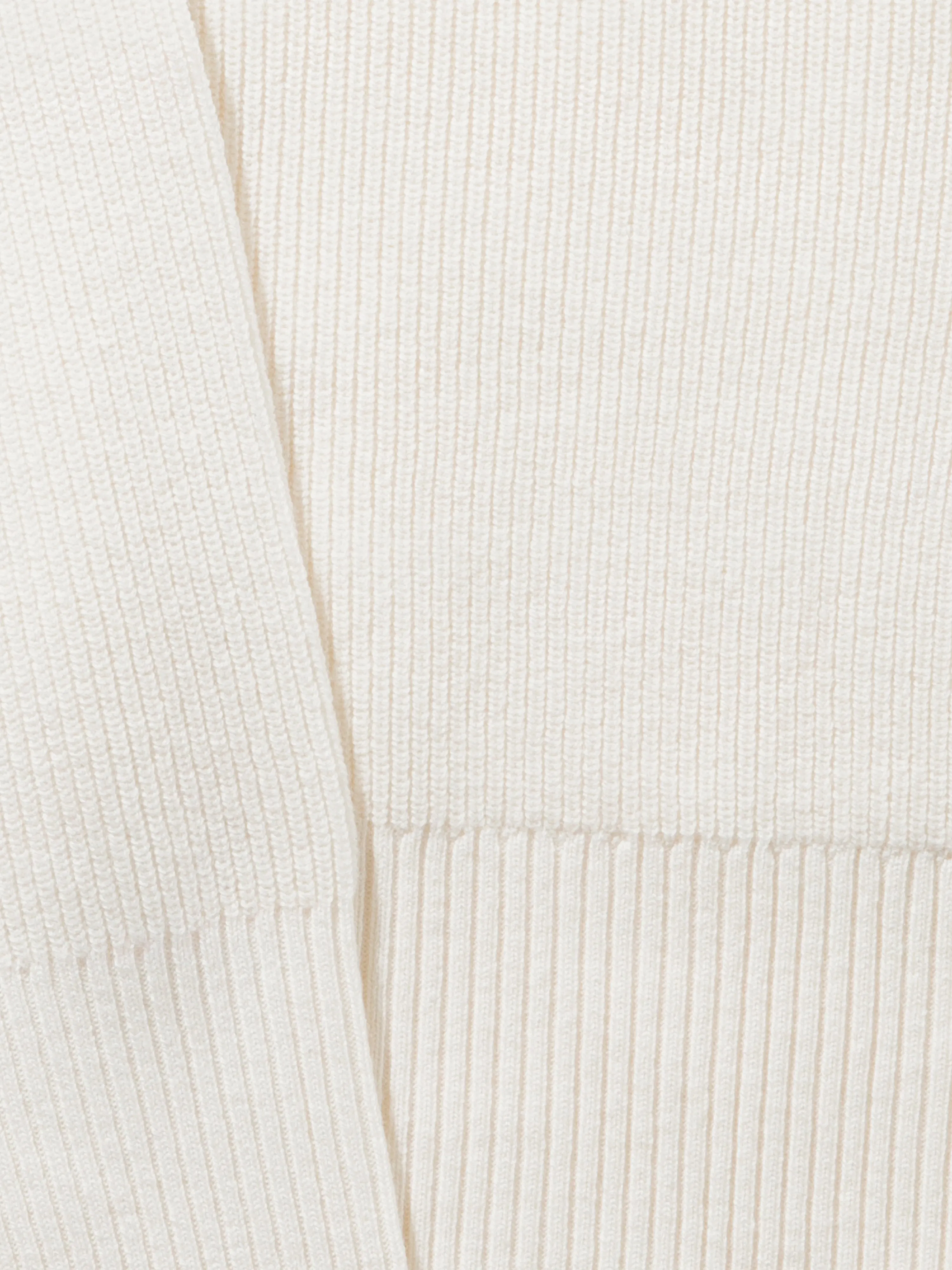 Ivory Merino Wool Cashmere Raglan Crewneck