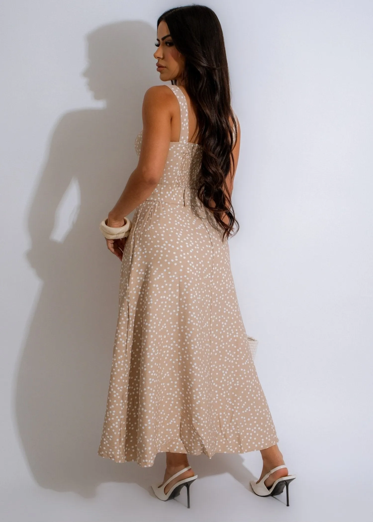 Kept Secret Midi Dress Nude