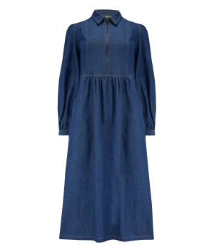 Kristy Midi Smock Dress - Blue