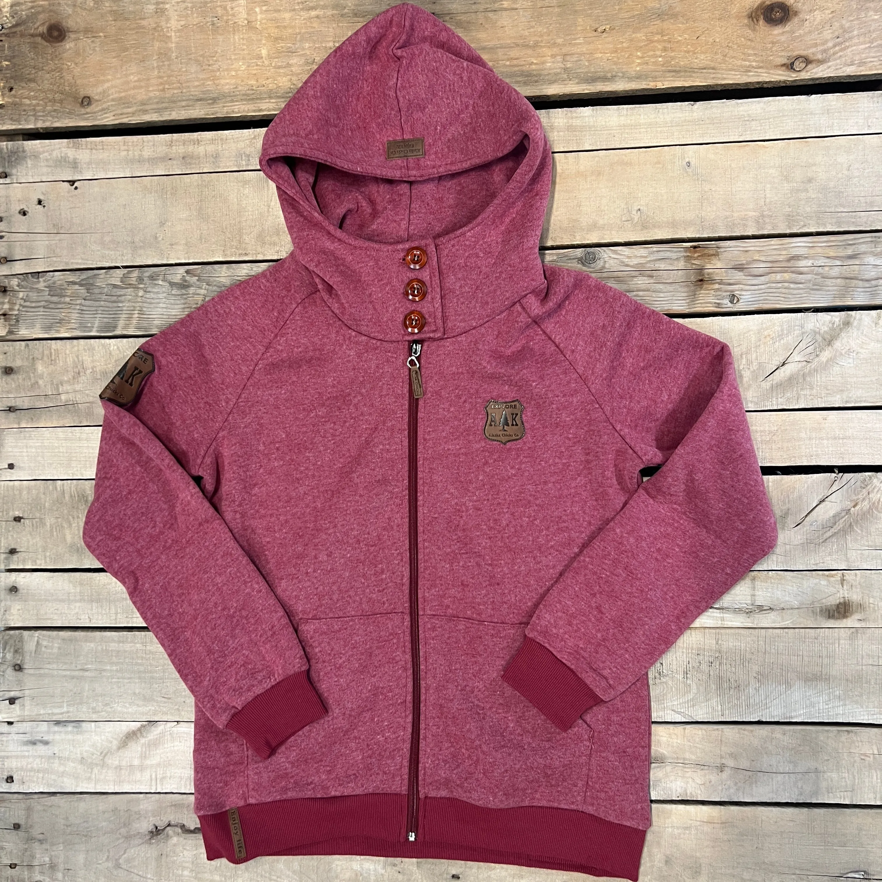 Lake Louise Leather Patch Full Zip