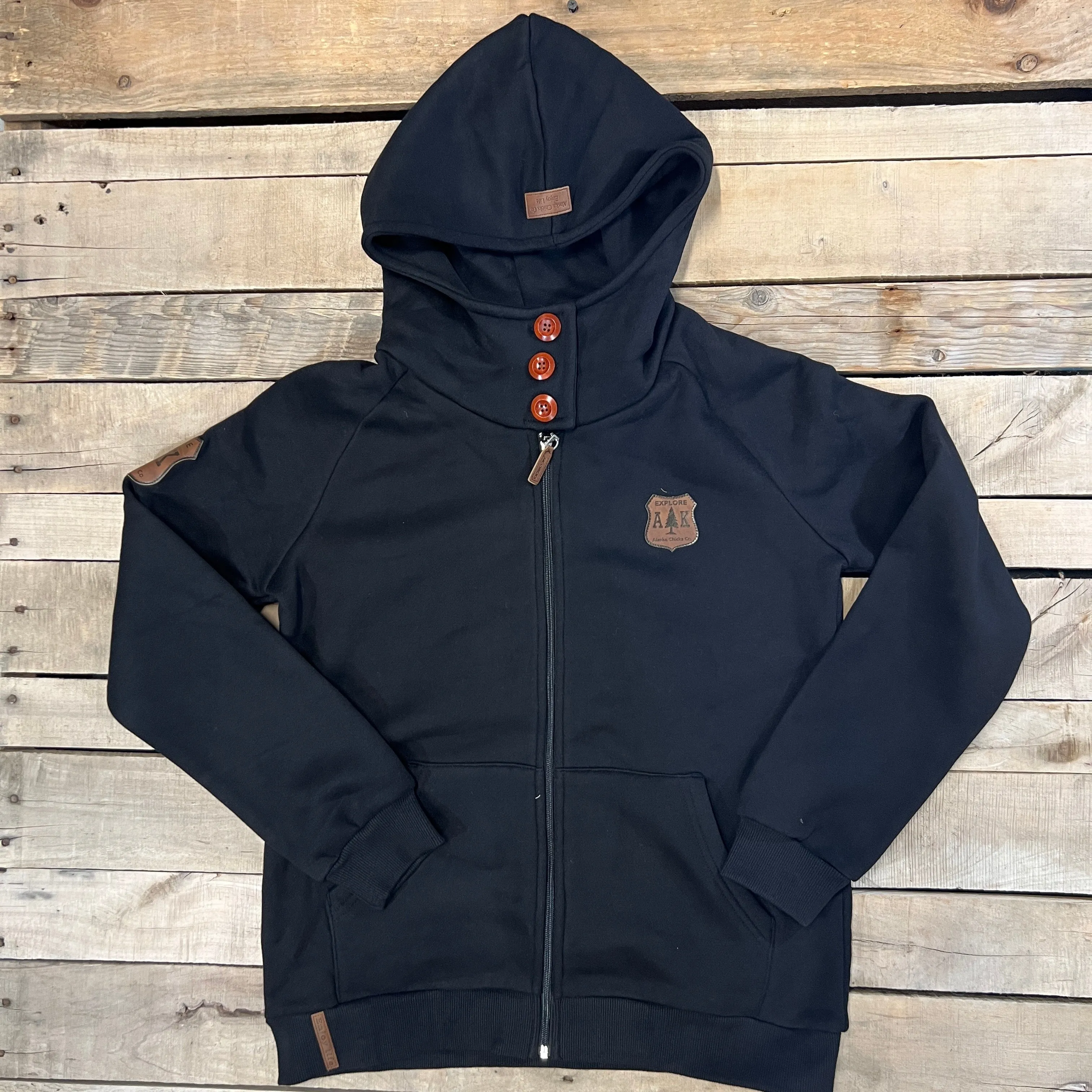 Lake Louise Leather Patch Full Zip