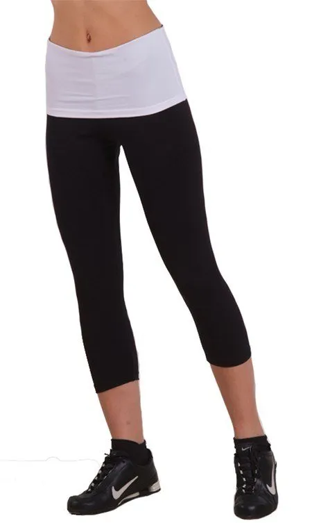 Last Chance! Margarita Activewear Roll Down Fitted Capri 301T