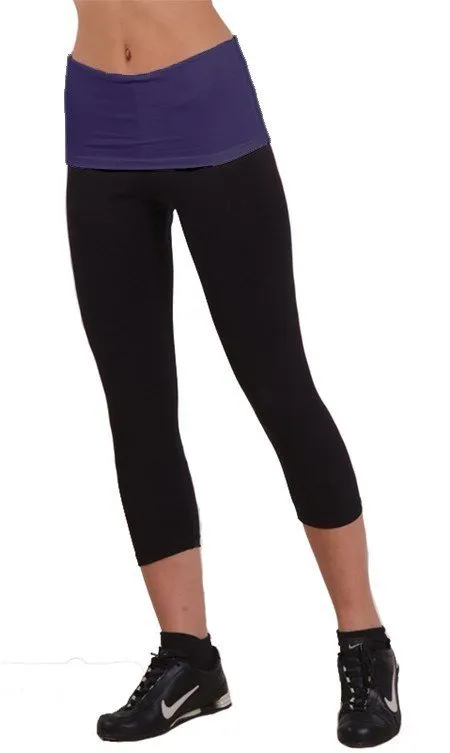 Last Chance! Margarita Activewear Roll Down Fitted Capri 301T