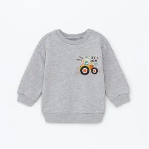 LFT - Kids 'Grey' Printed Fleece Sweatshirt LFT621