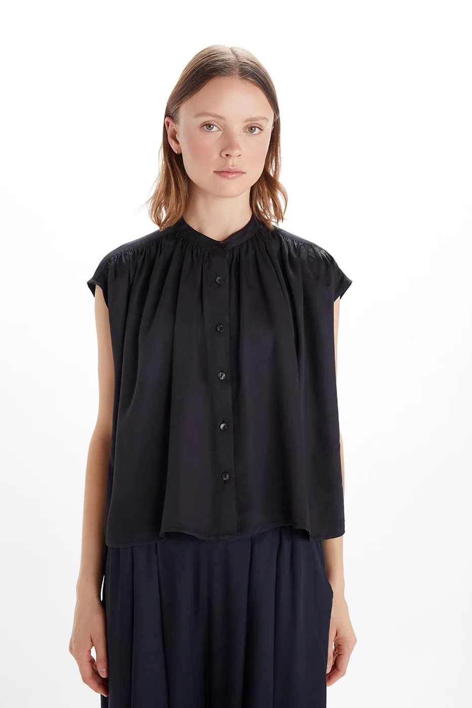 Maya Blouse - Satin Tencel