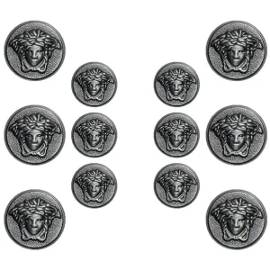 Medusa Metal Shank Buttons(6 Big   6 Small)