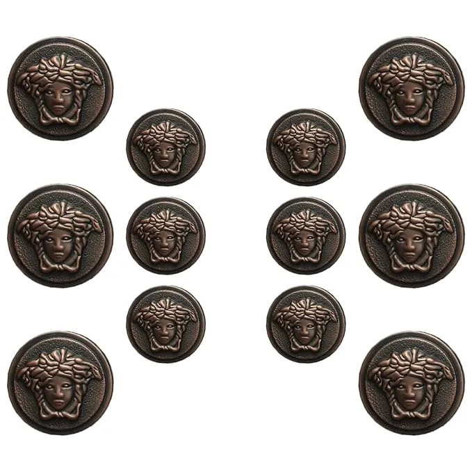 Medusa Metal Shank Buttons(6 Big   6 Small)