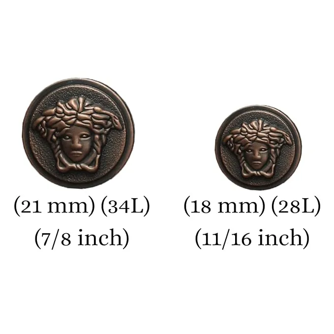 Medusa Metal Shank Buttons(6 Big   6 Small)