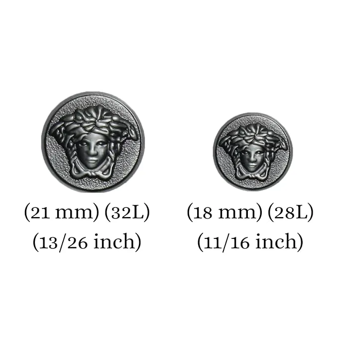 Medusa Metal Shank Buttons(6 Big   6 Small)