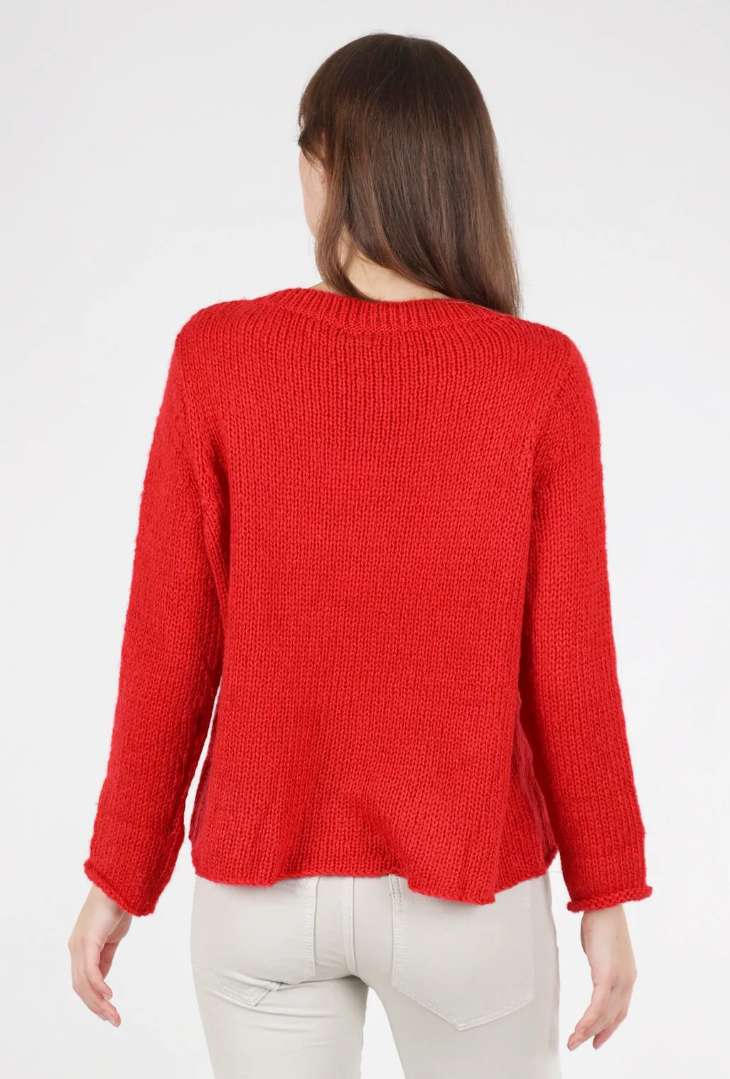 Merry Crew Chunky Sweater, Red