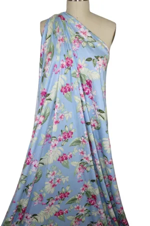 Molokini Mornings Extra Wide Rayon Jersey - Pinks/Greens on Blue