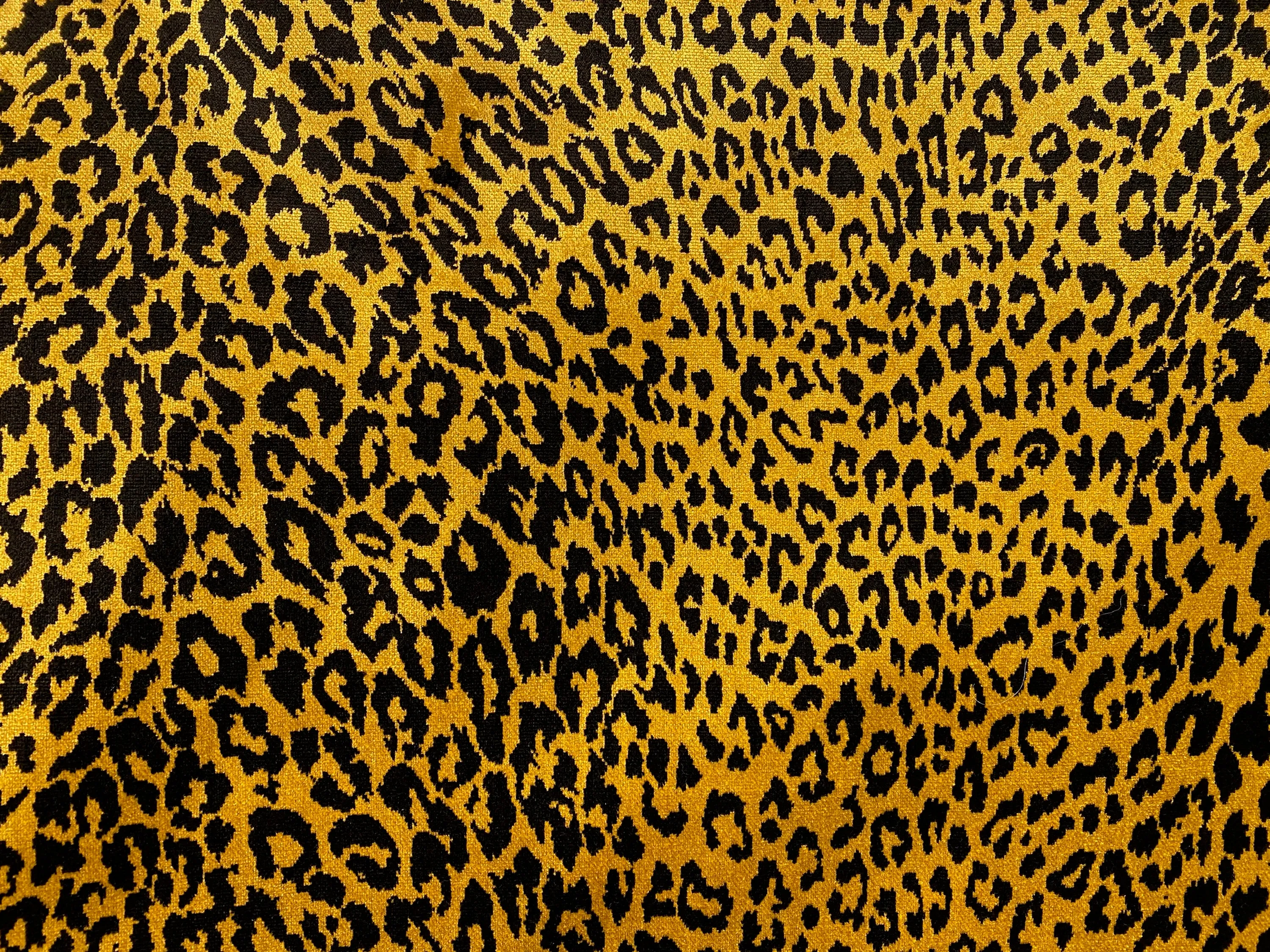 NEW Duchess Elspeth Leopard Novelty Upholstery Velvet Golden Yellow and Black